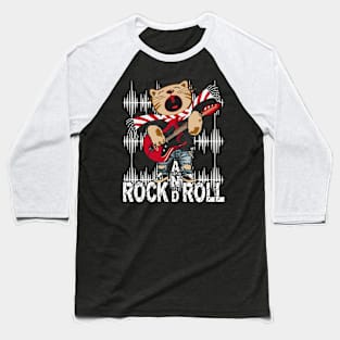 Rock & Roll Music - Cat with Guitar Baseball T-Shirt